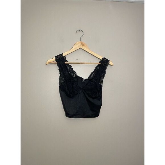 SHEIN BAE High Stretch Knitted Lace Spliced Women's Camisole Top Size XL Black - Picture 3 of 9